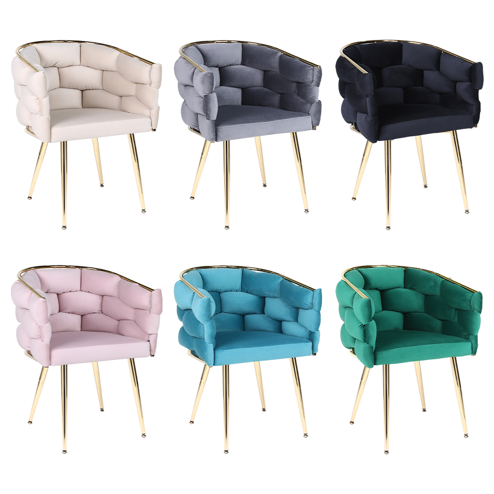 Knitted metal leg single sofa chair